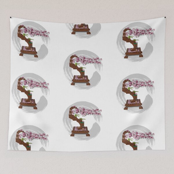 Item preview, Brick Bonsai Tree with Pink Cherry Blossoms - Botanical Building Blocks Art designed and sold by HumTumMe.