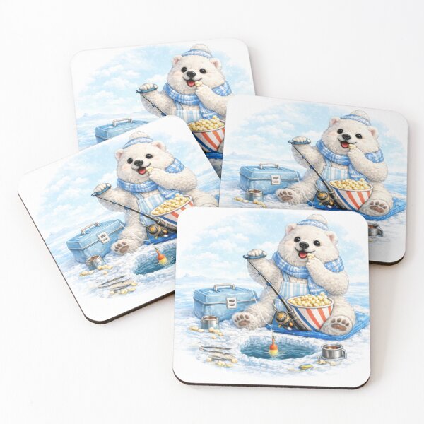 Item preview, Cute Polar Bear Ice Fishing Sticker designed and sold by jgvisualarts.