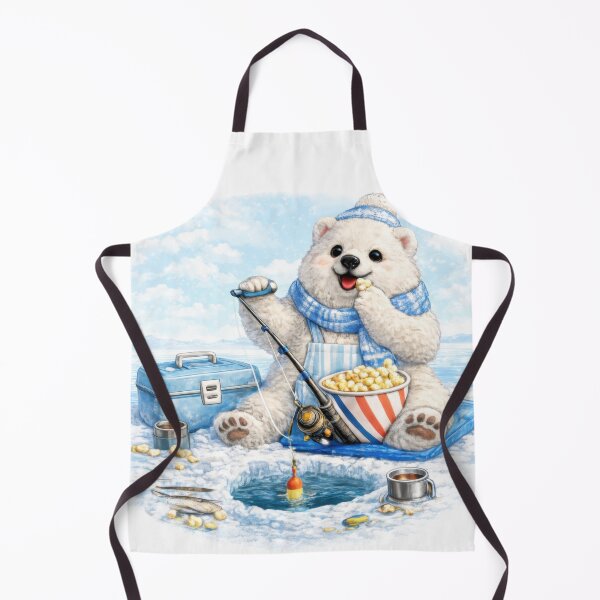 Item preview, Cute Polar Bear Ice Fishing Sticker designed and sold by jgvisualarts.