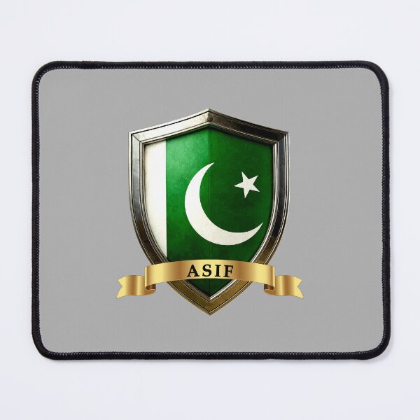Item preview, Asif Pakistan Heraldic Name Shield designed and sold by Highlandkings.