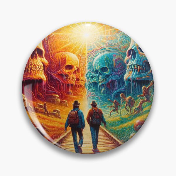 Item preview, Walk Into Splintered Sunlight – Psychedelic Skull Landscape Art designed and sold by DiamondSkyShirt.