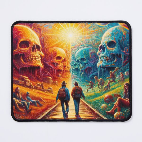 Item preview, Walk Into Splintered Sunlight – Psychedelic Skull Landscape Art designed and sold by DiamondSkyShirt.