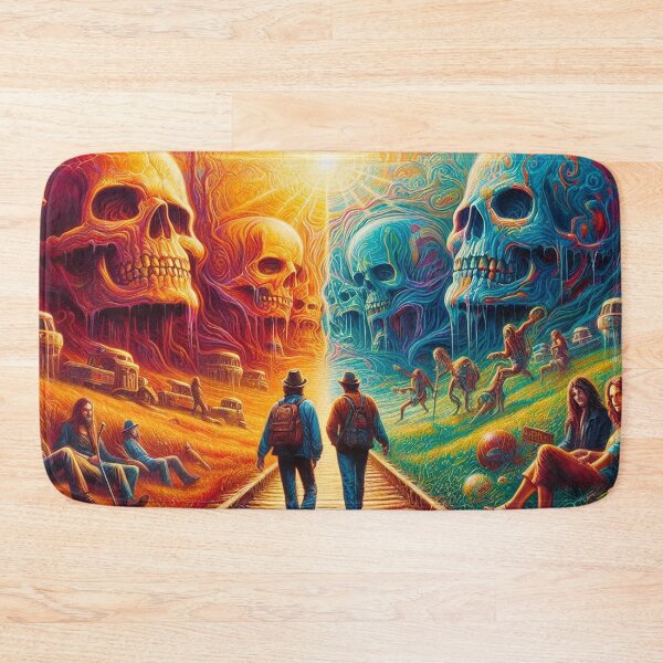 Item preview, Walk Into Splintered Sunlight – Psychedelic Skull Landscape Art designed and sold by DiamondSkyShirt.