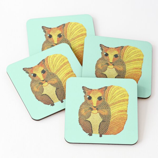 Item preview, Kitsch Squirrel Vintage Needlepoint designed and sold by The Sticker Bureau.