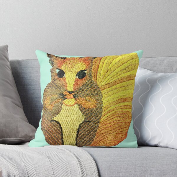Item preview, Kitsch Squirrel Vintage Needlepoint designed and sold by The Sticker Bureau.