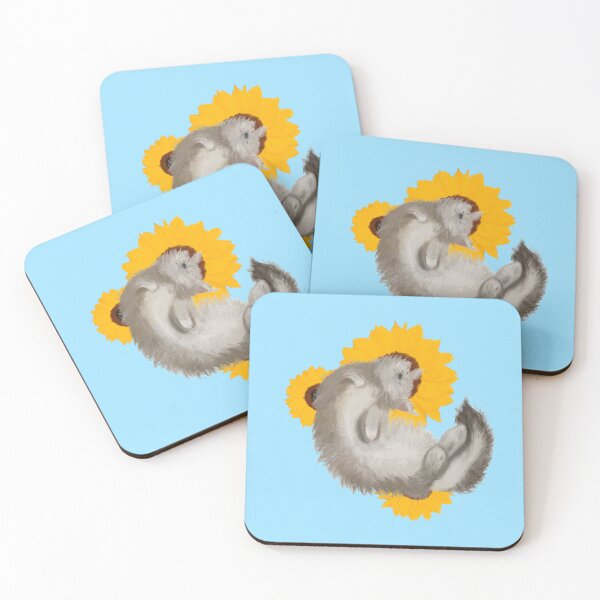 Item preview, Whimsical floofy white cat with sunflowers designed and sold by Felkie.
