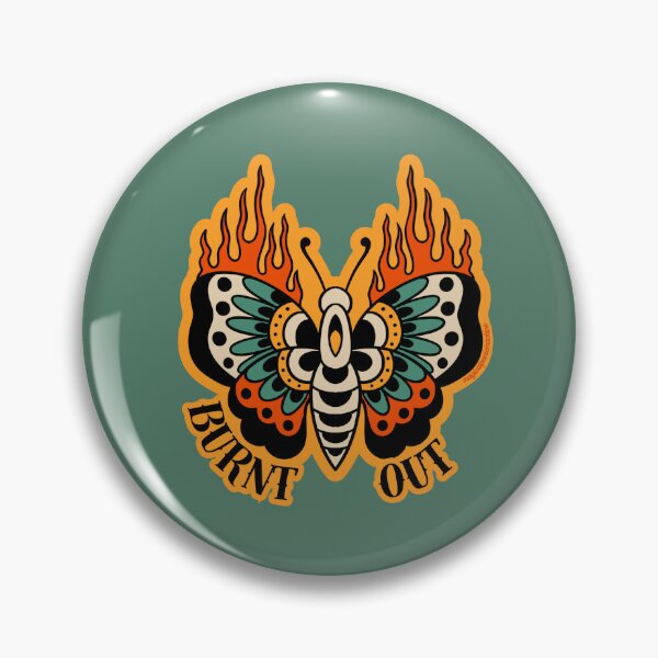 Item preview, burnt out tattoo flame moth  designed and sold by magicalpanicmachine.