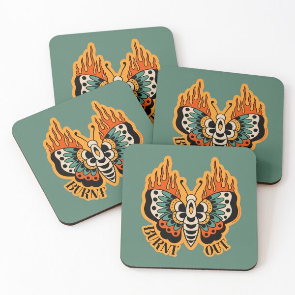 Item preview, burnt out tattoo flame moth  designed and sold by magicalpanicmachine.