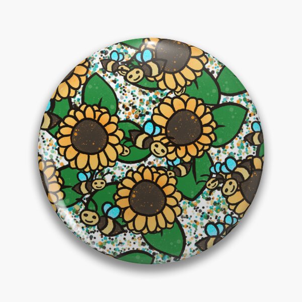 Item preview, Smiling Bumblebee & Sunflower Pattern - Cute Kawaii Bee Sunflowers Seamless Art designed and sold by TheArtOfTreble.