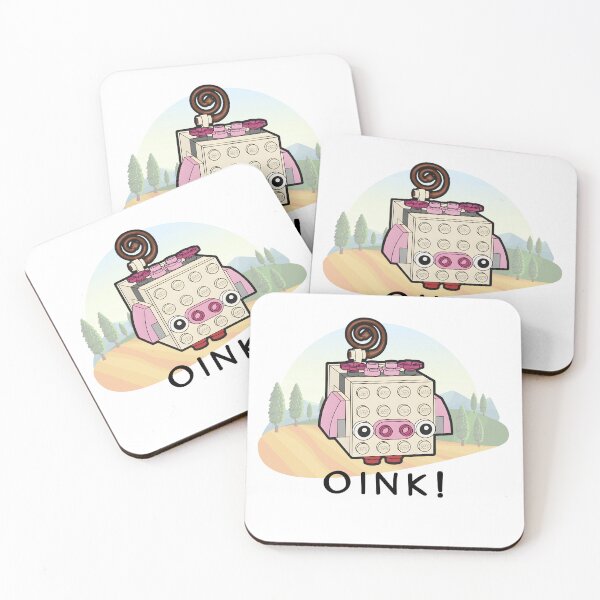 Item preview, OINK Brick Pig - Cute Building Block Animal Art for Kids and Builders designed and sold by HumTumMe.