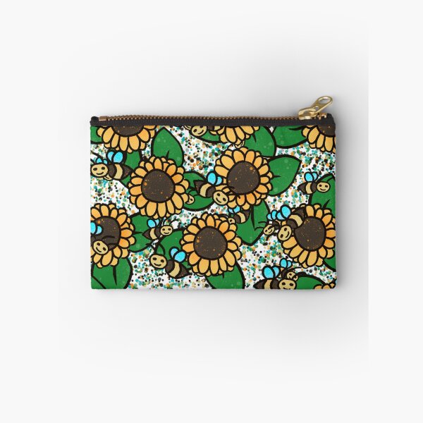 Item preview, Smiling Bumblebee & Sunflower Pattern - Cute Kawaii Bee Sunflowers Seamless Art designed and sold by TheArtOfTreble.