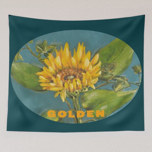Item preview, Golden - Vibrant Sunflower Macro Ellipse designed and sold by JurateArt-DK.