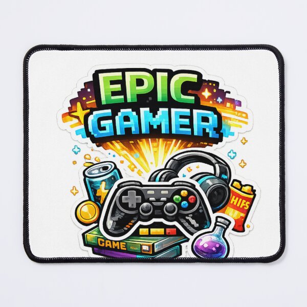 Item preview, Epic Gamer Gaming Setup Sticker Style Design designed and sold by Wolf Creator.