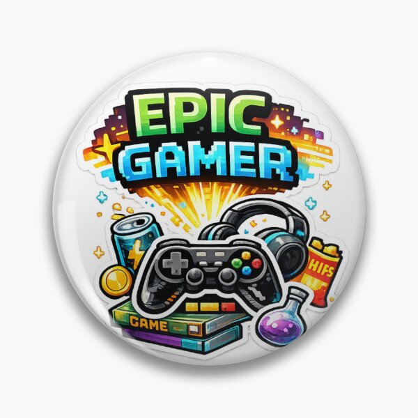 Artikelvorschau, Epic Gamer Gaming Setup Sticker Style Design entworfen und verkauft von Wolf Creator.