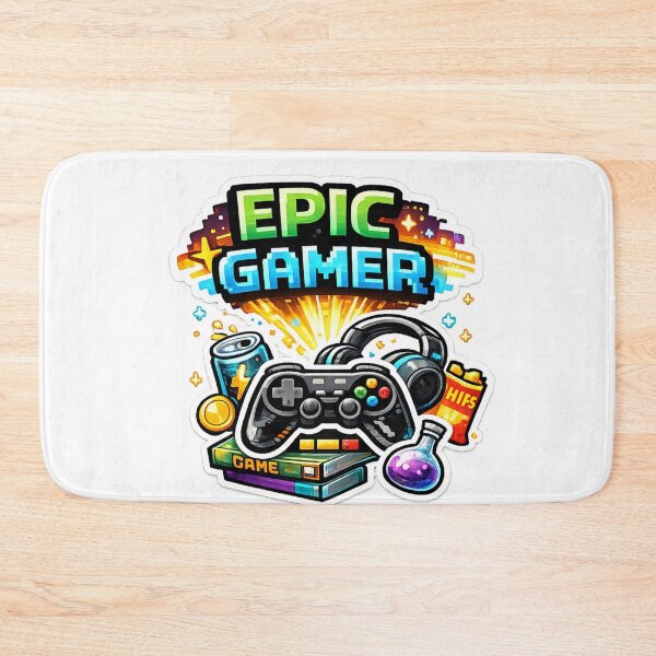 Item preview, Epic Gamer Gaming Setup Sticker Style Design designed and sold by Wolf Creator.