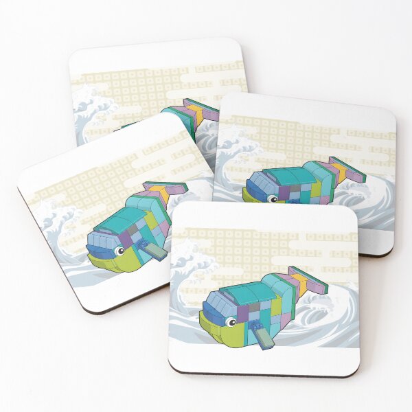 Item preview, Colorful Brick Brick Whale - Blocky Ocean Animal Art designed and sold by HumTumMe.
