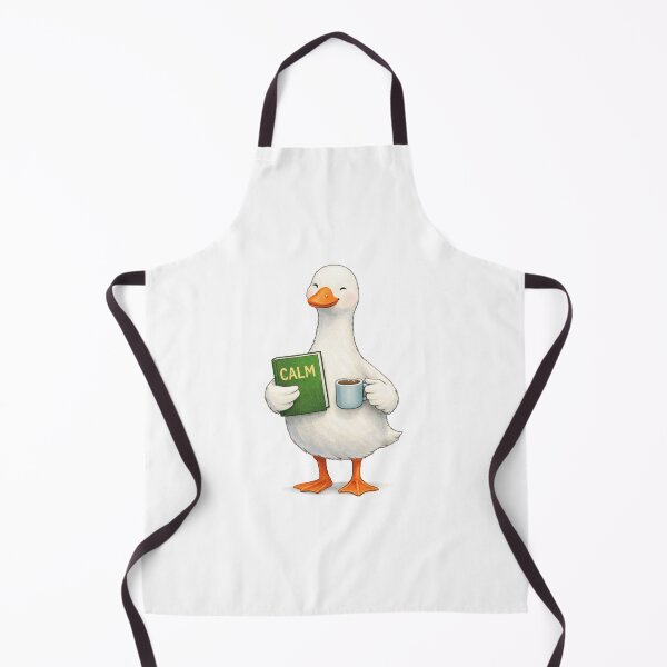 Item preview, Calm Goose Tee Design – Cute Goose Reading “CALM” Book with Mug designed and sold by FunscapeHQ.