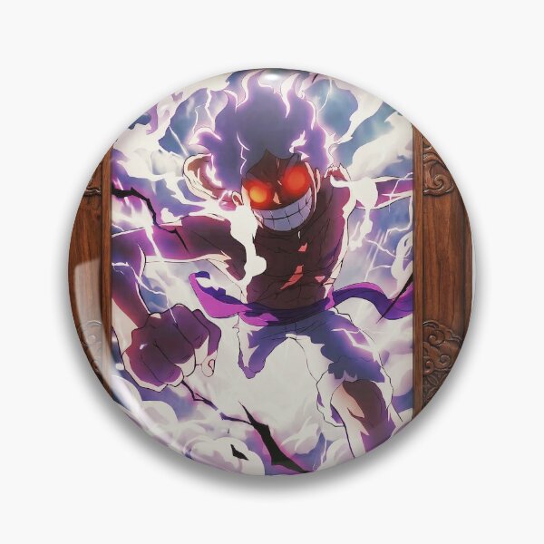 Item preview, One Piece Monkey D Luffy Gear 5 on the Attack Japanese Wooden Frame designed and sold by Shoppy Markey Square.