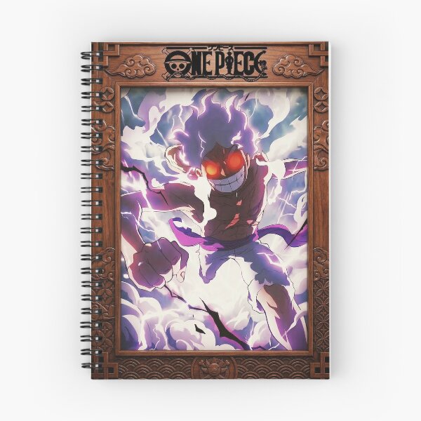 Item preview, One Piece Monkey D Luffy Gear 5 on the Attack Japanese Wooden Frame designed and sold by Shoppy Markey Square.