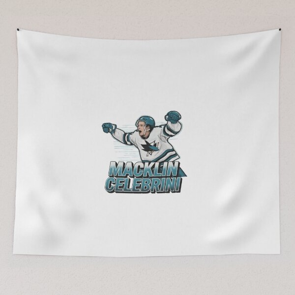 Item preview, Macklin Celebrini San Jose Hockey Fan Art T-Shirt - Teal & White Graphic Tee designed and sold by FarDesign.