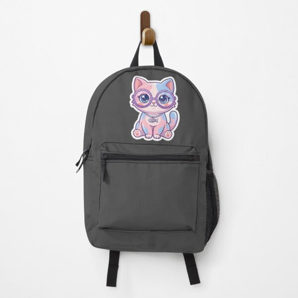Item preview, Cute Kawaii Cat with Trendy Glasses - Aesthetic Pastel Sticker Design designed and sold by Akbar004.