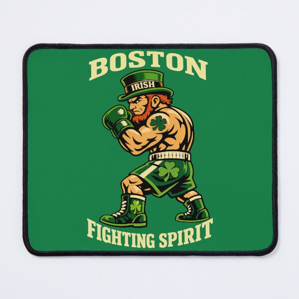 Item preview, Boston Fighting Spirit Irish Leprechaun Boxer Shamrock designed and sold by MojaveTradePost.