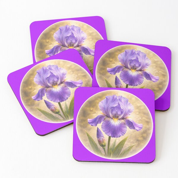 Item preview, Royal Garden Iris – Elegant Floral Portrait designed and sold by TheJoyfulPen.