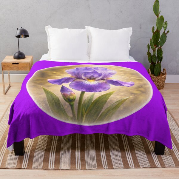 Item preview, Royal Garden Iris – Elegant Floral Portrait designed and sold by TheJoyfulPen.