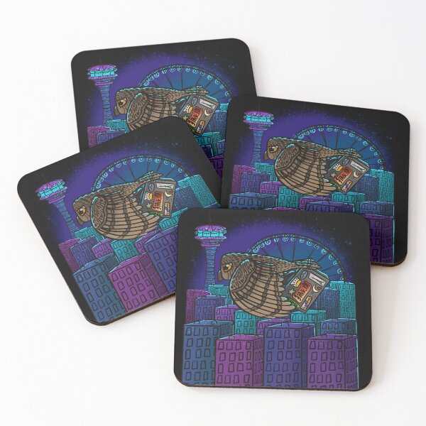 Item preview, Psychedelic Night Owl - Ferris Wheel City Flight Illustration designed and sold by TheArtOfTreble.