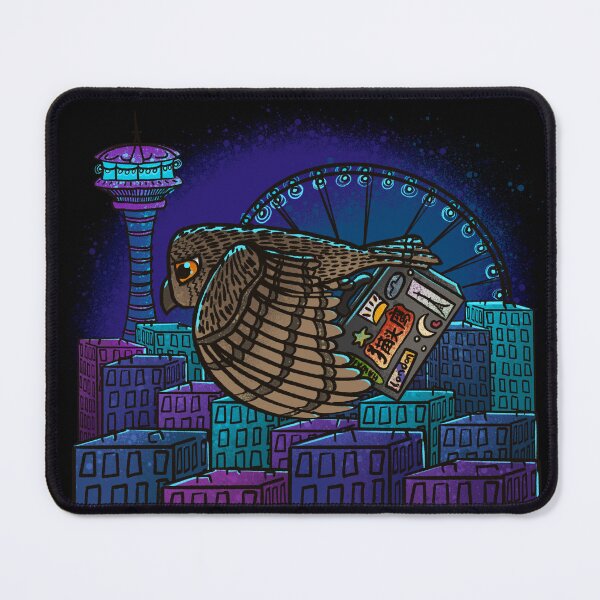 Item preview, Psychedelic Night Owl - Ferris Wheel City Flight Illustration designed and sold by TheArtOfTreble.