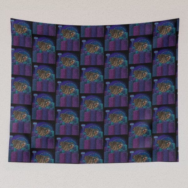 Item preview, Psychedelic Night Owl - Ferris Wheel City Flight Illustration designed and sold by TheArtOfTreble.