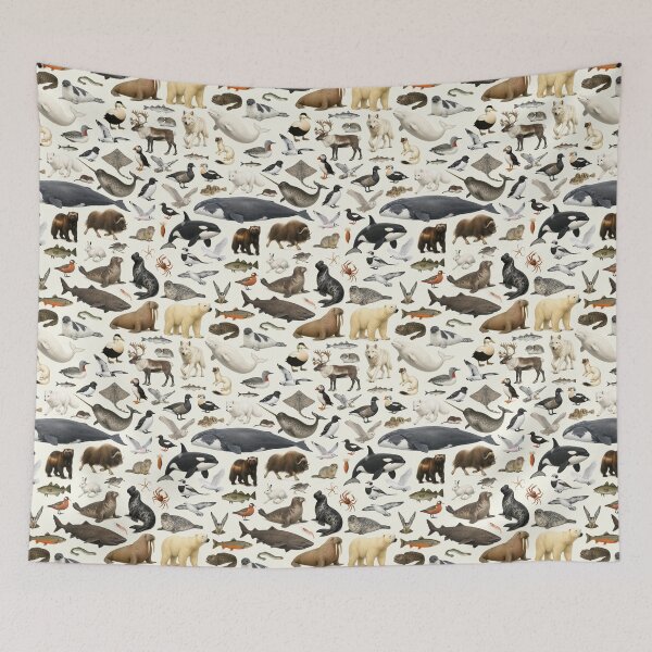 Item preview, Animals of the Arctic Retro Style Identification Chart designed and sold by kakarikihill.