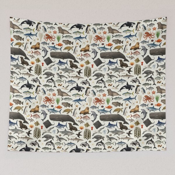Item preview, Marine Life of New Zealand Identification Chart designed and sold by kakarikihill.