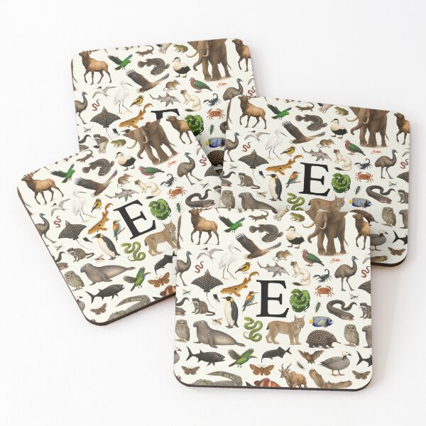 Item preview, Letter E Animal Alphabet Retro  Identification Chart designed and sold by kakarikihill.