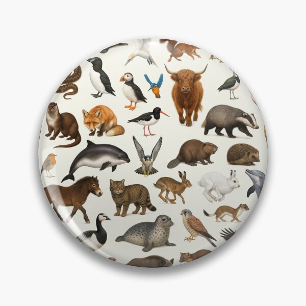 Item preview, Animals of The British Isles Retro Wildlife Identification Chart designed and sold by kakarikihill.
