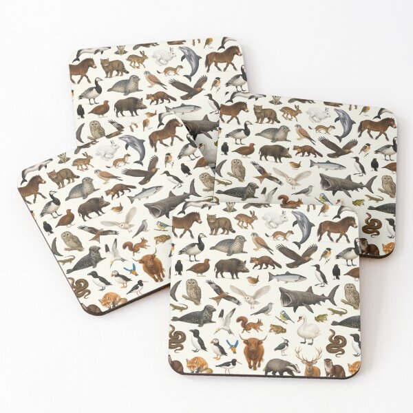 Item preview, Animals of The British Isles Retro Wildlife Identification Chart designed and sold by kakarikihill.