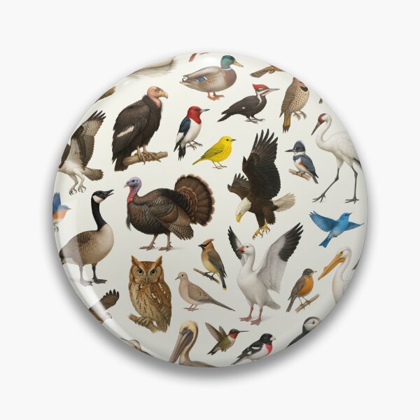 Item preview, Birds of North America Retro Wildlife Identification Chart designed and sold by kakarikihill.
