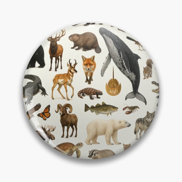 Item preview, Animals of North America Retro Wildlife Identification Chart designed and sold by kakarikihill.