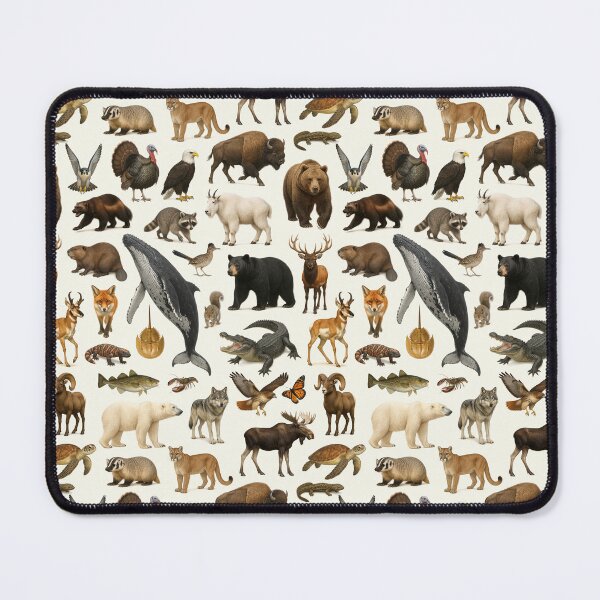 Item preview, Animals of North America Retro Wildlife Identification Chart designed and sold by kakarikihill.
