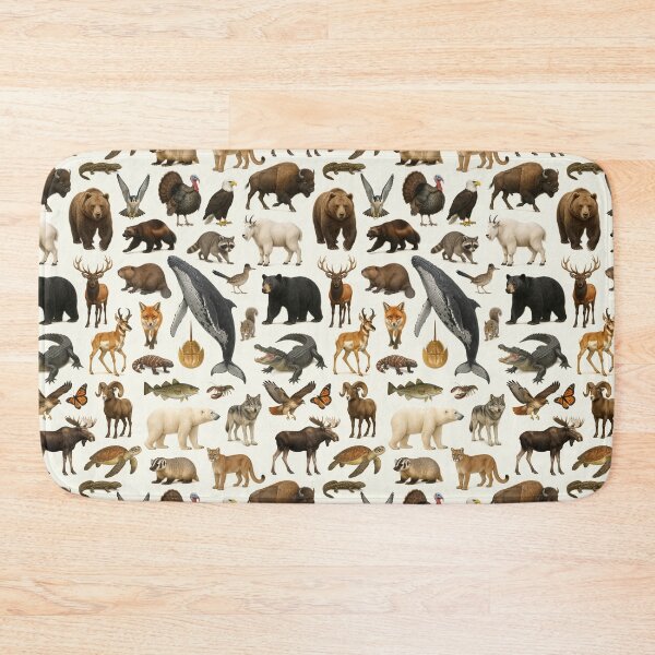 Item preview, Animals of North America Retro Wildlife Identification Chart designed and sold by kakarikihill.