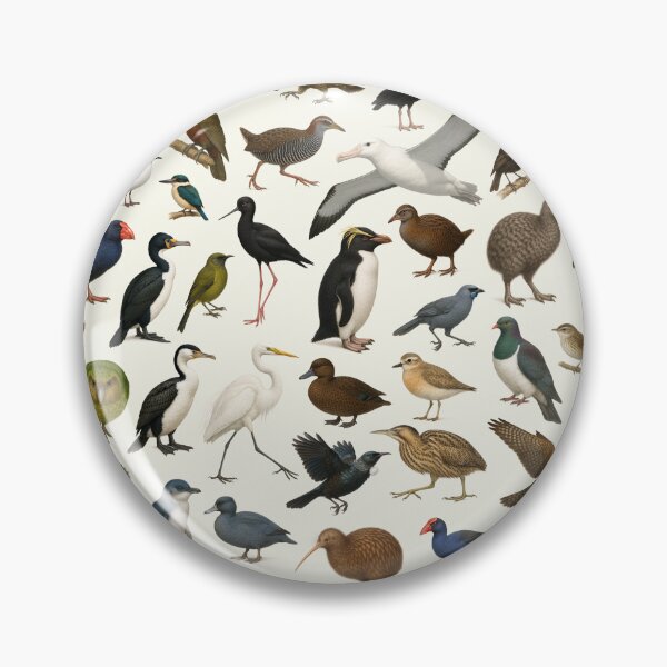 Item preview, Native Birds of New Zealand Retro Identification Chart designed and sold by kakarikihill.
