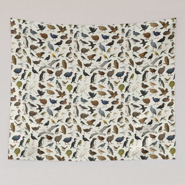Item preview, Native Birds of New Zealand Retro Identification Chart designed and sold by kakarikihill.