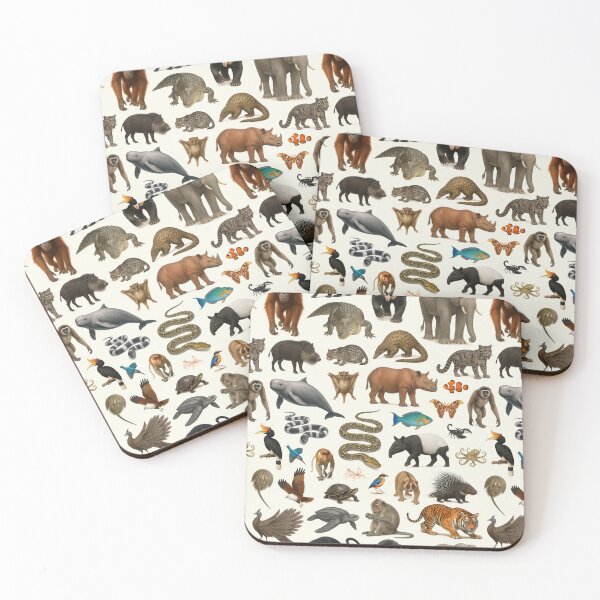 Item preview, Animals of Malaysia Retro Wildlife Identification Chart designed and sold by kakarikihill.