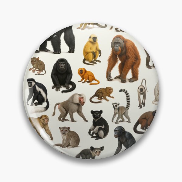 Item preview, Primates of the World Retro Wildlife Identification Chart designed and sold by kakarikihill.