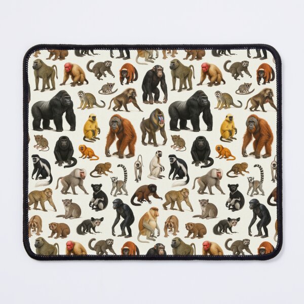 Item preview, Primates of the World Retro Wildlife Identification Chart designed and sold by kakarikihill.