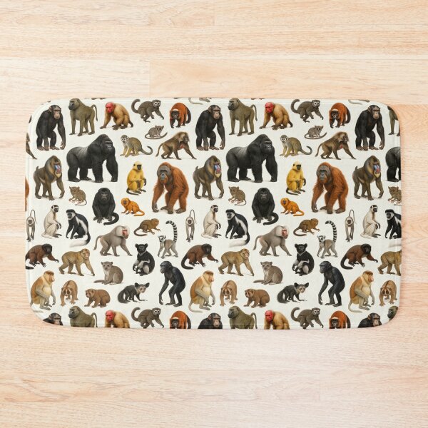 Item preview, Primates of the World Retro Wildlife Identification Chart designed and sold by kakarikihill.