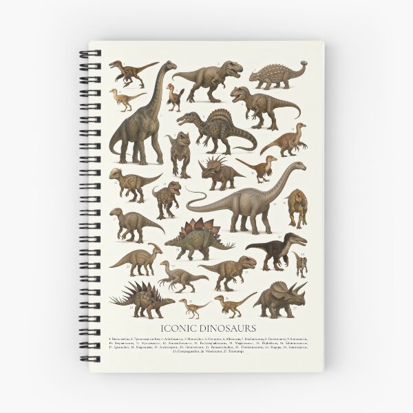 Item preview, Iconic Dinosaurs Retro Prehistoric Identification Chart designed and sold by kakarikihill.