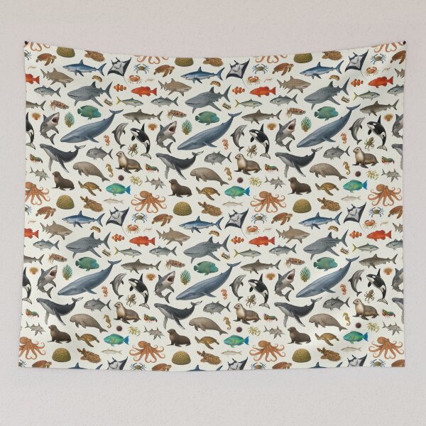 Item preview, Marine Life of Australia Retro Wildlife Identification Chart designed and sold by kakarikihill.