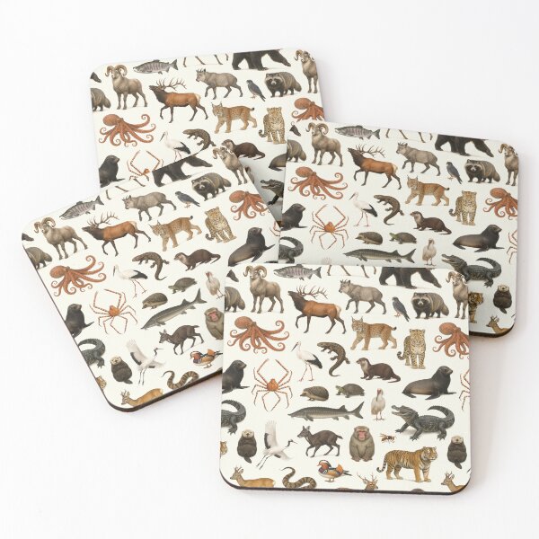 Item preview, Animals of the Far East Retro Wildlife Identification Chart designed and sold by kakarikihill.