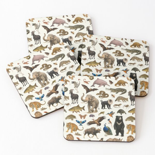 Item preview, Indian Animals Retro Wildlife Identification Chart designed and sold by kakarikihill.